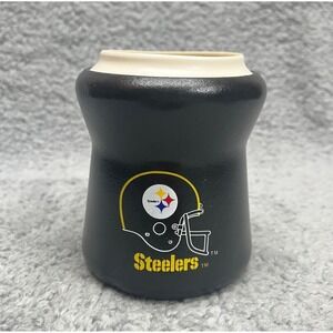 Pittsburgh‎ Steelers Beer Cooler Coozie Black Rubber Beverage Holder